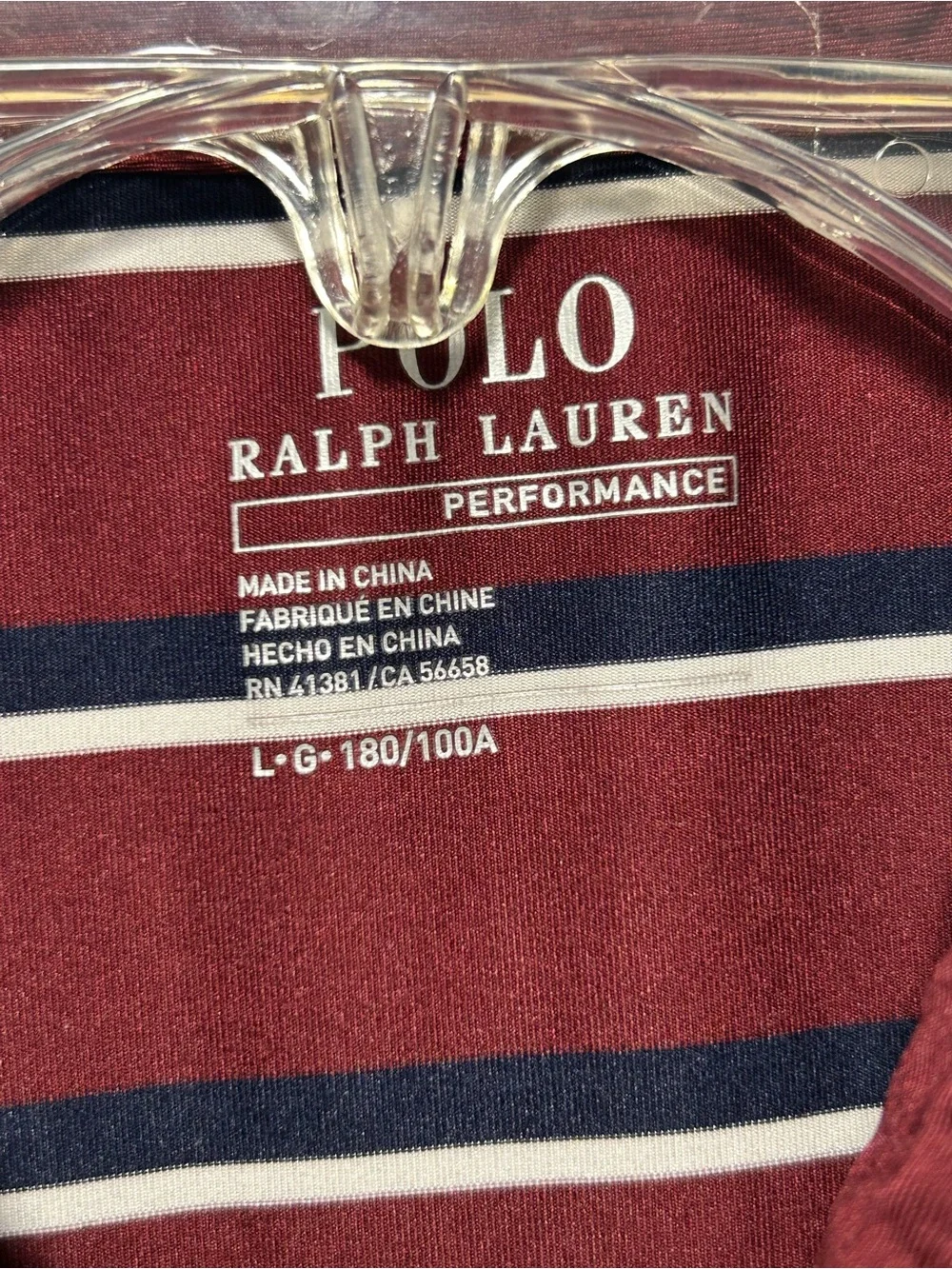 Polo Ralph Lauren Red White Blue Performance Polo Shirt Large Striped Golf